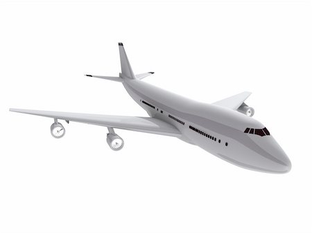 3d rendered illustration of a flying white plane Stock Photo - Budget Royalty-Free & Subscription, Code: 400-04008299