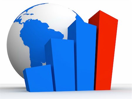 simsearch:6109-06685013,k - 3d rendered illustration of a globe and a statistic Photographie de stock - Aubaine LD & Abonnement, Code: 400-04008319