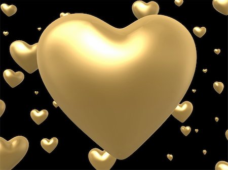 simsearch:400-03954598,k - 3d rendered illustration of many different golden hearts Photographie de stock - Aubaine LD & Abonnement, Code: 400-04008328