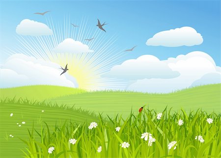 Beautiful sun day / Vector illustration Stock Photo - Budget Royalty-Free & Subscription, Code: 400-04008337
