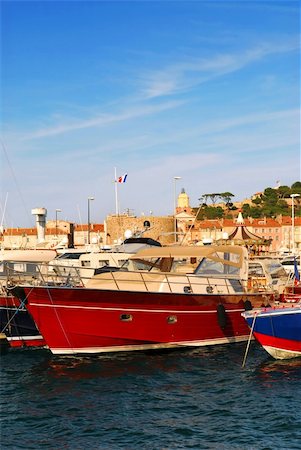 Luxury boats at the dock in St. Tropez in French Riviera Stock Photo - Budget Royalty-Free & Subscription, Code: 400-04008375