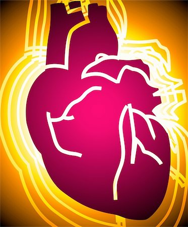 pumper - Illustration of heart in radiant light Photographie de stock - Aubaine LD & Abonnement, Code: 400-04008688