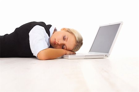 simsearch:400-04008684,k - Businesswoman working on her laptop while lying down on the floor Stockbilder - Microstock & Abonnement, Bildnummer: 400-04008681
