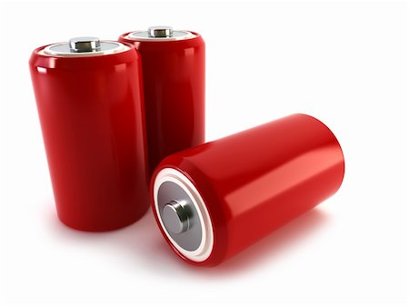recharging batteries symbol - the isolated batteries 3d rendering Stock Photo - Budget Royalty-Free & Subscription, Code: 400-04009614