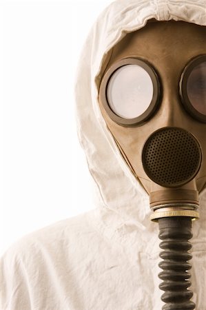 Person in gas mask on white background Stock Photo - Budget Royalty-Free & Subscription, Code: 400-04000066