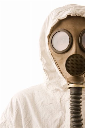 Person in gas mask on white background Stock Photo - Budget Royalty-Free & Subscription, Code: 400-04000067