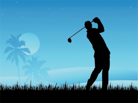 Golf Player Vector Illustration Stock Photo - Budget Royalty-Free & Subscription, Code: 400-04000171