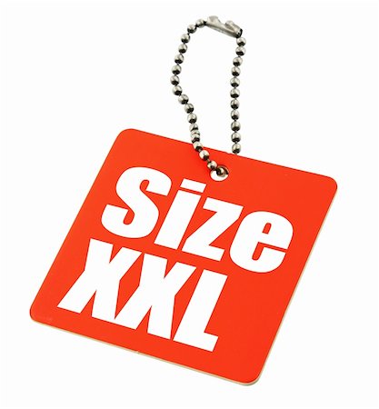 XXL Size Tag isolated on white background, the photo does not infringe any copyright Stock Photo - Budget Royalty-Free & Subscription, Code: 400-04000218
