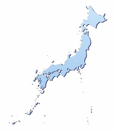 simsearch:400-04511519,k - Japan map filled with light blue gradient. High resolution. Mercator projection. Foto de stock - Royalty-Free Super Valor e Assinatura, Número: 400-04000565