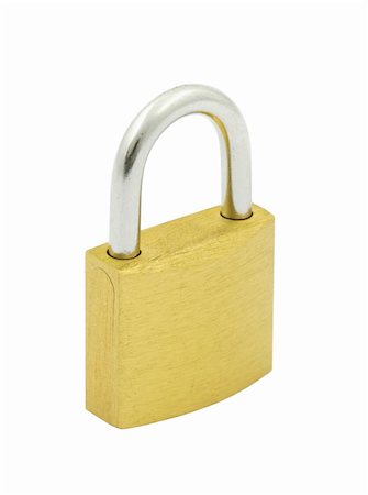 padlock isolated on pure white background Stock Photo - Budget Royalty-Free & Subscription, Code: 400-04000662