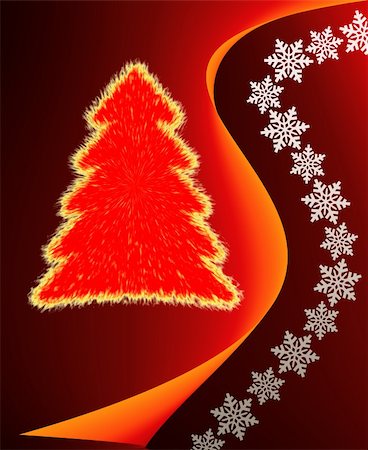 simsearch:400-04752385,k - Christmas tree with snow flakes background Photographie de stock - Aubaine LD & Abonnement, Code: 400-04000698