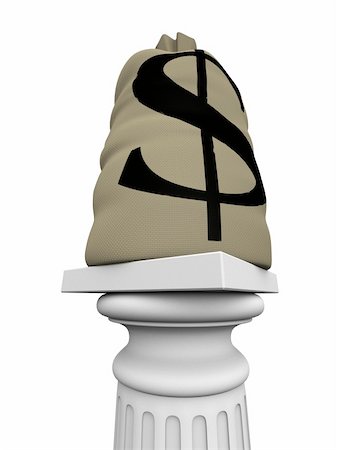 simsearch:400-04482666,k - 3d rendered illustration of a white column with a money sack Foto de stock - Super Valor sin royalties y Suscripción, Código: 400-04000847