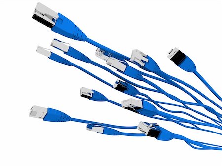 3d rendered illustration of many blue network cables Stock Photo - Budget Royalty-Free & Subscription, Code: 400-04000849