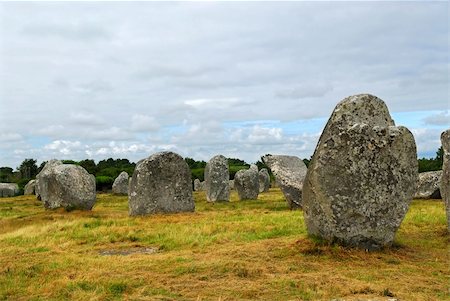 simsearch:400-05345155,k - Prehistoric megalithic monuments menhirs in Carnac area in Brittany, France Stock Photo - Budget Royalty-Free & Subscription, Code: 400-04000921