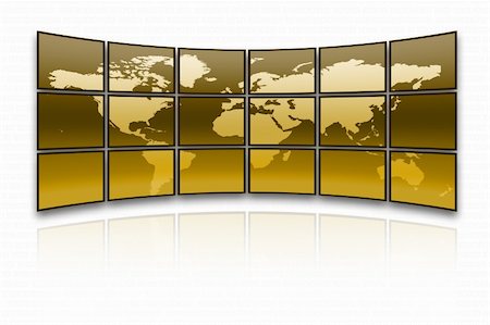 simsearch:400-04841410,k - World map on a huge orange screen Stock Photo - Budget Royalty-Free & Subscription, Code: 400-04001024