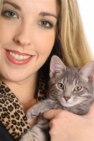 gorgeous girl with kitten Stock Photo - Budget Royalty-Free & Subscription, Code: 400-04001075