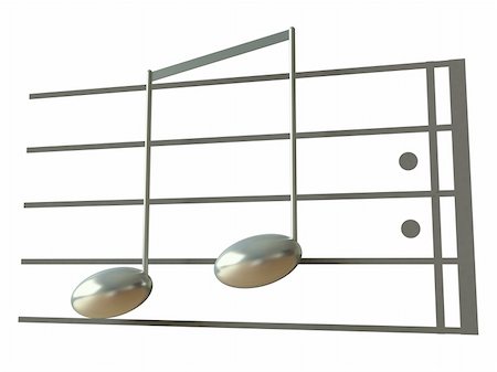 3d scene music note on white background Stock Photo - Budget Royalty-Free & Subscription, Code: 400-04001138