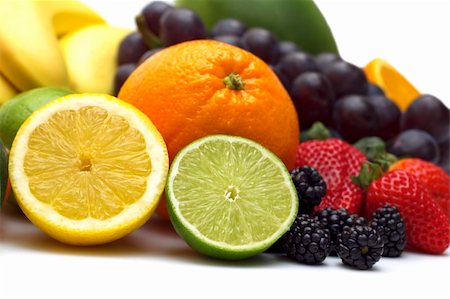 fresh fruits on white background Stock Photo - Budget Royalty-Free & Subscription, Code: 400-04001275