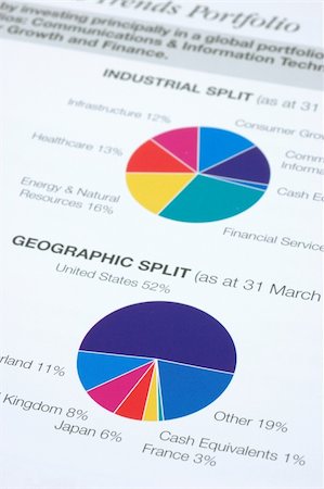 simsearch:400-06566764,k - Financial pie chart on industrial and geographic split Fotografie stock - Microstock e Abbonamento, Codice: 400-04001495