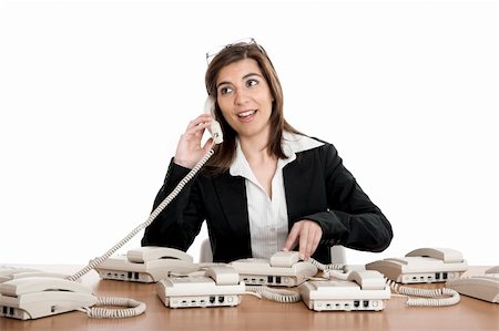 simsearch:400-05710310,k - Beautiful woman very busy working on call center Stock Photo - Budget Royalty-Free & Subscription, Code: 400-04001782