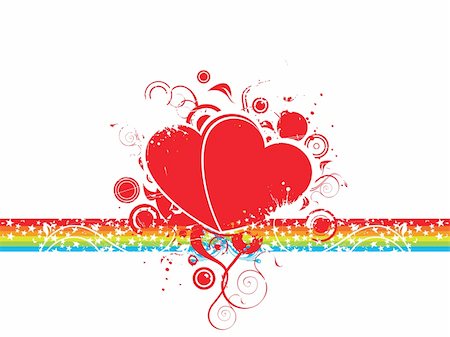 simsearch:400-05704637,k - Valentines Day background with Hearts, flower and wave, element for design, vector illustration Foto de stock - Super Valor sin royalties y Suscripción, Código: 400-04002278