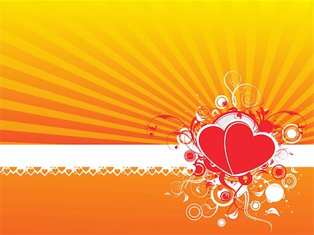 simsearch:400-05704637,k - Valentines Day background with Hearts, flower and wave, element for design, vector illustration Foto de stock - Super Valor sin royalties y Suscripción, Código: 400-04002272