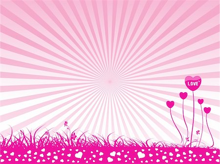 simsearch:400-05704637,k - Valentines Day background with Hearts, flower and wave, element for design, vector illustration Foto de stock - Super Valor sin royalties y Suscripción, Código: 400-04002273