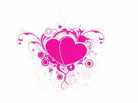 simsearch:400-04406888,k - Valentines Day background with Hearts, flower and wave, element for design, vector illustration Photographie de stock - Aubaine LD & Abonnement, Code: 400-04002284