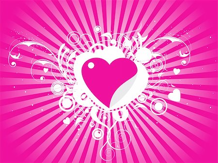 simsearch:400-05704637,k - Valentines Day background with Hearts, flower and wave, element for design, vector illustration Foto de stock - Super Valor sin royalties y Suscripción, Código: 400-04002287