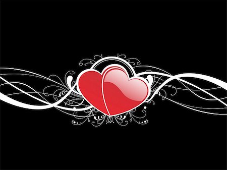 simsearch:400-04079766,k - Valentines Day background with Hearts, flower and wave, element for design, vector illustration Stock Photo - Budget Royalty-Free & Subscription, Code: 400-04002282