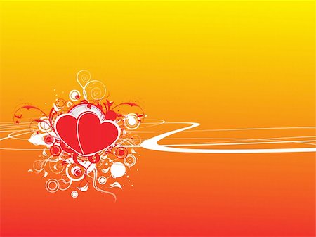 simsearch:400-06326335,k - Valentines Day background with Hearts, flower and wave, element for design, vector illustration Foto de stock - Super Valor sin royalties y Suscripción, Código: 400-04002290