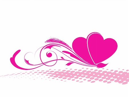 simsearch:400-04079766,k - Valentines Day background with Hearts, flower and wave, element for design, vector illustration Stock Photo - Budget Royalty-Free & Subscription, Code: 400-04002308