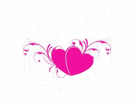 simsearch:400-04406888,k - Valentines Day background with Hearts, flower and wave, element for design, vector illustration Photographie de stock - Aubaine LD & Abonnement, Code: 400-04002309