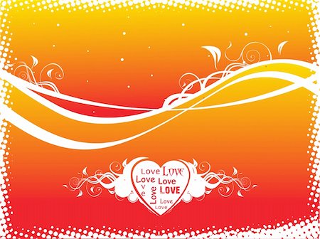 simsearch:400-06326335,k - Valentines Day background with Hearts, flower and wave, element for design, vector illustration Foto de stock - Super Valor sin royalties y Suscripción, Código: 400-04002319