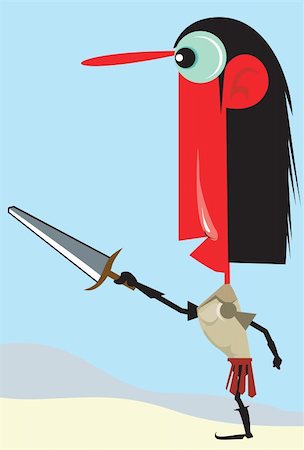 simsearch:400-04026368,k - Illustration of a tribal man standing with a sword Fotografie stock - Microstock e Abbonamento, Codice: 400-04002486