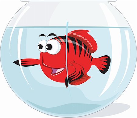 simsearch:400-04026368,k - Illustration of a fish in a glass aquarium Fotografie stock - Microstock e Abbonamento, Codice: 400-04002501