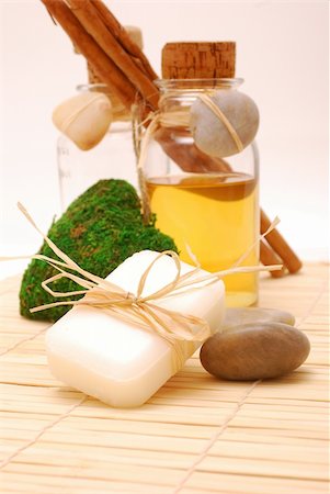 smithesmith (artist) - Bottle with aromatic oil, soap and zen stones - Accessories for wellness, spa or relaxing Stock Photo - Budget Royalty-Free & Subscription, Code: 400-04002523