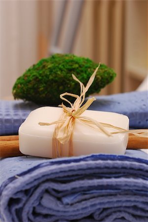 SPA soap and towels - accessories for wellness or relaxing Stock Photo - Budget Royalty-Free & Subscription, Code: 400-04002582