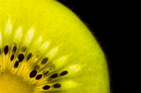 simsearch:400-04553701,k - Quarter of a kiwi slice isolated on black Stock Photo - Budget Royalty-Free & Subscription, Code: 400-04002774