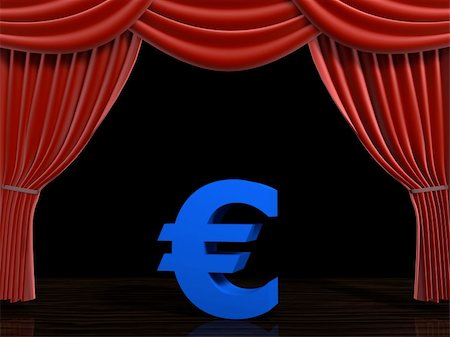 simsearch:400-07223598,k - 3d rendered illustration of a red curtain a nd a blue euro sign Photographie de stock - Aubaine LD & Abonnement, Code: 400-04003507