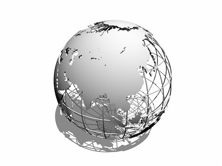 simsearch:400-04000799,k - 3d rendered illustration of a silver metal globe Foto de stock - Super Valor sin royalties y Suscripción, Código: 400-04003526