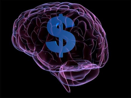 simsearch:400-05120940,k - 3d rendered illustration of a human brain with a blue dollar sign Stock Photo - Budget Royalty-Free & Subscription, Code: 400-04003522