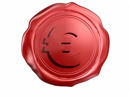 ringed seal - 3d rendered illustration of a red wax seal with an euro sign Photographie de stock - Aubaine LD & Abonnement, Code: 400-04003554