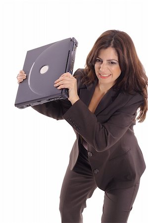 simsearch:400-04001221,k - woman smashing laptop Photographie de stock - Aubaine LD & Abonnement, Code: 400-04003629