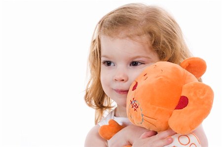 small little girl pic to hug a teddy - cute little girl with teddy Stock Photo - Budget Royalty-Free & Subscription, Code: 400-04003719