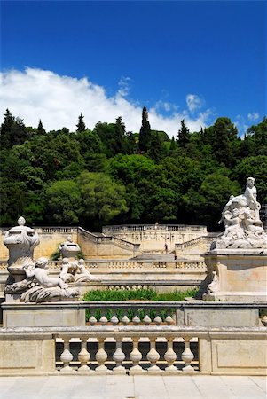 Park Jardin de la Fontaine in city of Nimes in southern France Stock Photo - Budget Royalty-Free & Subscription, Code: 400-04003813