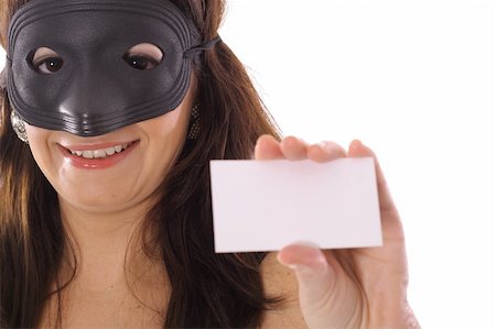 female business woman holding ball - masked woman holding blank card Stock Photo - Budget Royalty-Free & Subscription, Code: 400-04003926