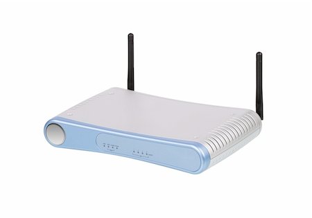 simsearch:400-06332402,k - Wireless technology - router isolated on white Foto de stock - Super Valor sin royalties y Suscripción, Código: 400-04003983