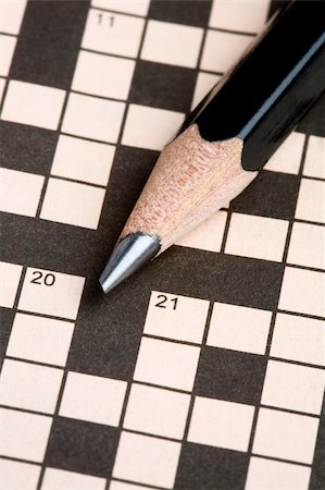 selectphoto (artist) - Blank crossword puzzle with pencil Stock Photo - Budget Royalty-Free & Subscription, Code: 400-04014734