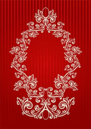 simsearch:400-04843790,k - Beige and red vector illustration of an abstract floral frame Stock Photo - Budget Royalty-Free & Subscription, Code: 400-04014972